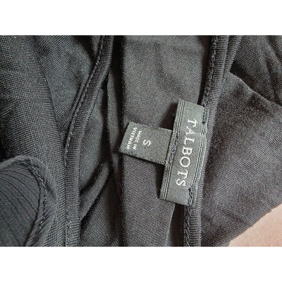 Talbots Black Long Sleeve Ruffle Front Top S - Picture 4 of 7